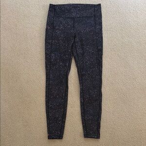 Lululemon Black & Purple Speckled Leggings Size 8